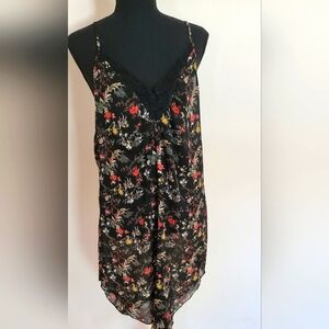 Sam Edelman Black Floral Nightgown Size L